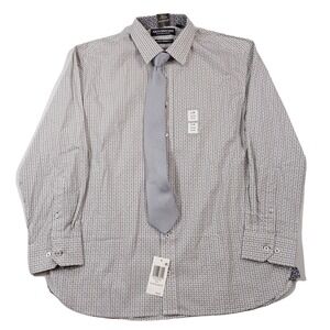 Graham Slim-Fit Performance Dress Shirt & Tie Set Mens Large 16-16.5‎ 32/33 NEW